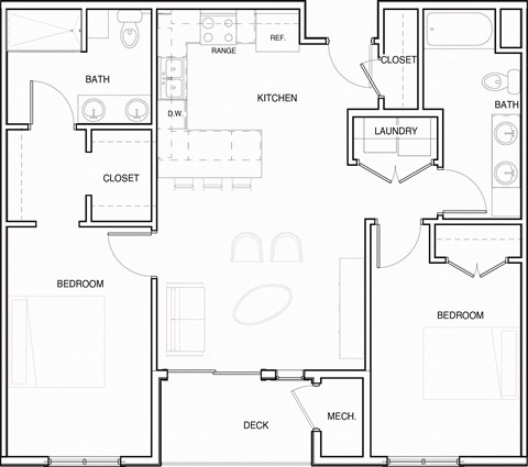 a floor plan of a house with furniture on it